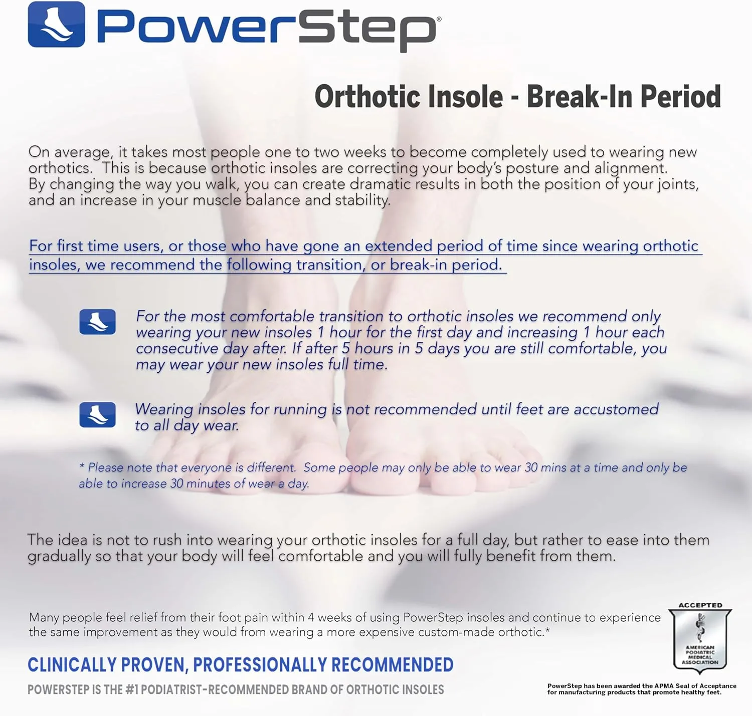 PowerStep Pinnacle Insoles - Orthotics for Plantar Fasciitis Relief – Made in USA Orthotic Insoles for Arch Support with Moderate Pronation - #1 Podiatrist Recommended (M 6-6.5 W 8-8.5)