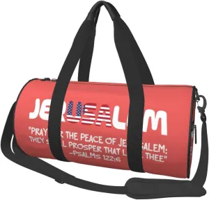 Pray For The Peace Of Jerusalem Duffel Bag Gym Bag Travel Sports Tote Large Foldable Beach Swim Yoga1