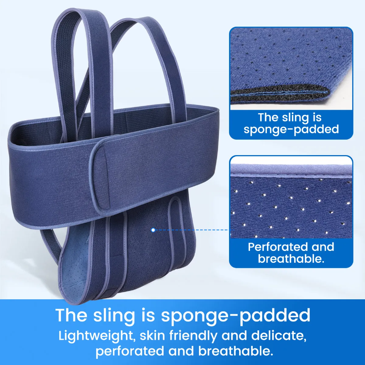 Premium Arm Sling for Adults - Broken Forearm Support, Elbow Sprain & Shoulder Injury Immobilizer, Ventilated & Breathable Design with Adjustable Strapping & Hand Grip Stability