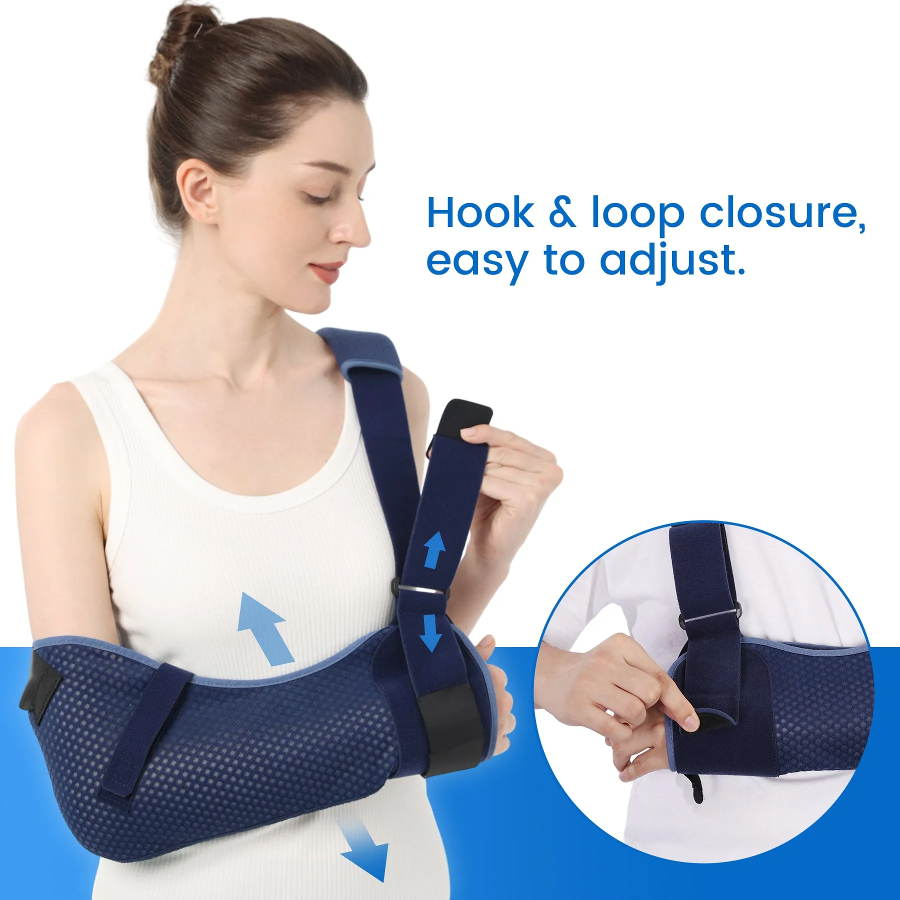 Premium Arm Sling for Adults - Broken Forearm Support, Elbow Sprain & Shoulder Injury Immobilizer, Ventilated & Breathable Design with Adjustable Strapping & Hand Grip Stability