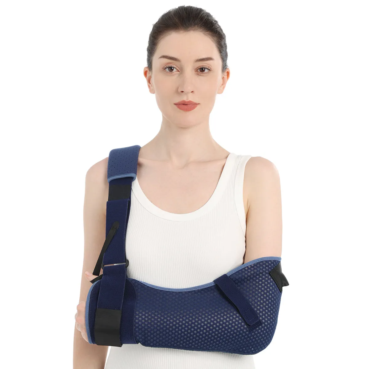 Premium Arm Sling for Adults - Broken Forearm Support, Elbow Sprain & Shoulder Injury Immobilizer, Ventilated & Breathable Design with Adjustable Strapping & Hand Grip Stability