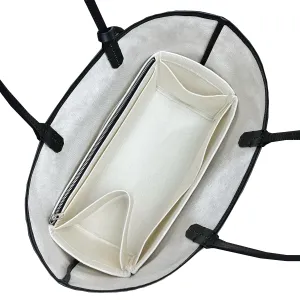 Premium Bag Organizer fits St louis GM Bag Organizer and St Louis PM Tote Bag Insert, Handmade 2mm Wool Double Layered Base Felt, Snug Sturdy Fit with Silver Zipper (For St Louis GM, Beige)
