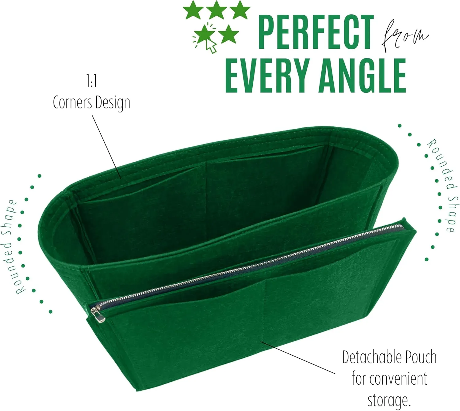 Premium Purse Organizer compatible with Arco Tote Bag Organizer Insert - Handmade Double Layered 2mm Thick Felt Liner, Perfect fit for S/M/L Tote Insert (Lightcoffee, For Large Arco Tote)