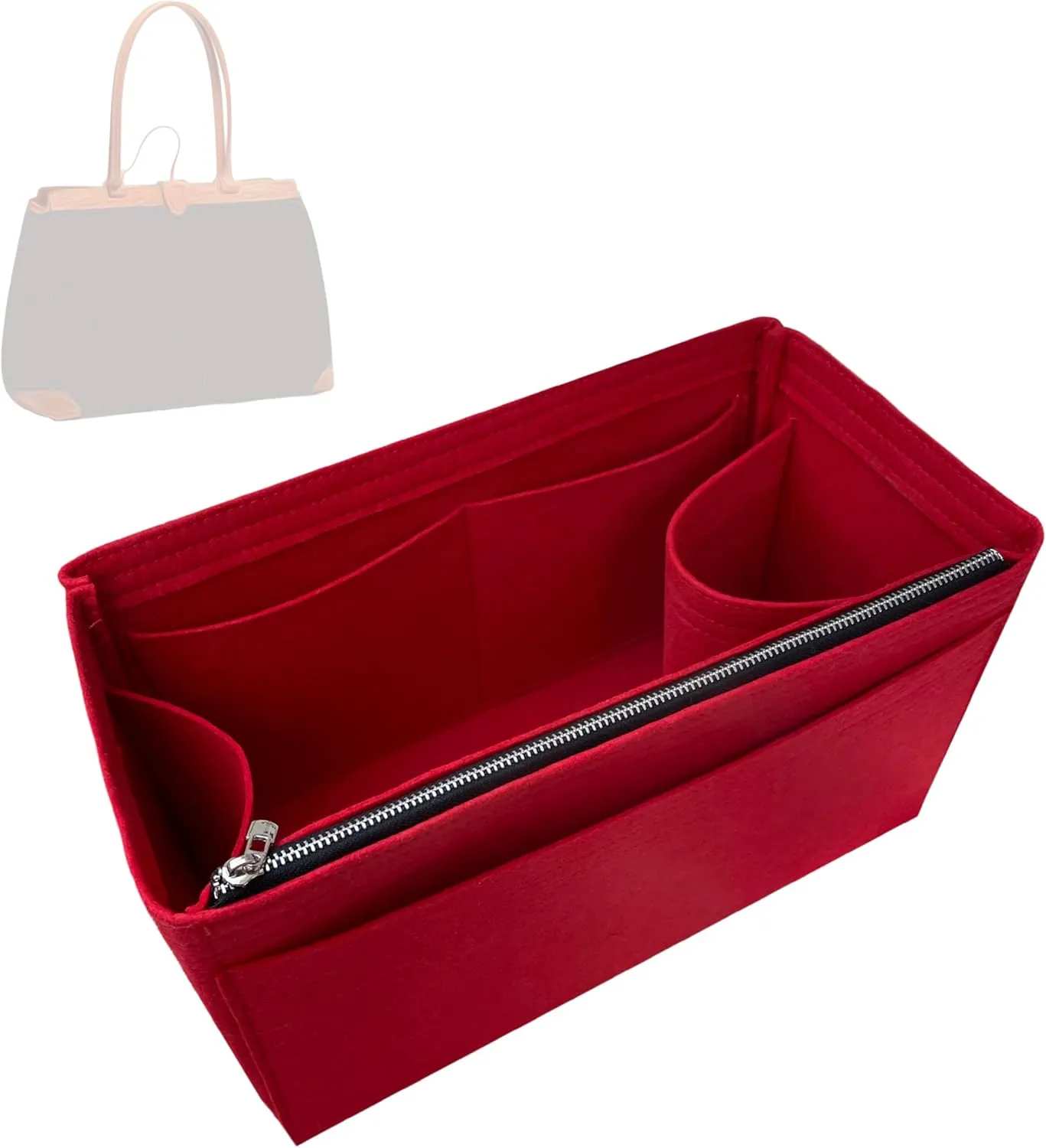Premium Purse Organizer compatible with Bellechasse PM Bag Insert - Handmade 2mm Thick Felt Liner, Perfect fit for Tote PM/MM Bag (Black, For Bellechasse Biaude PM)