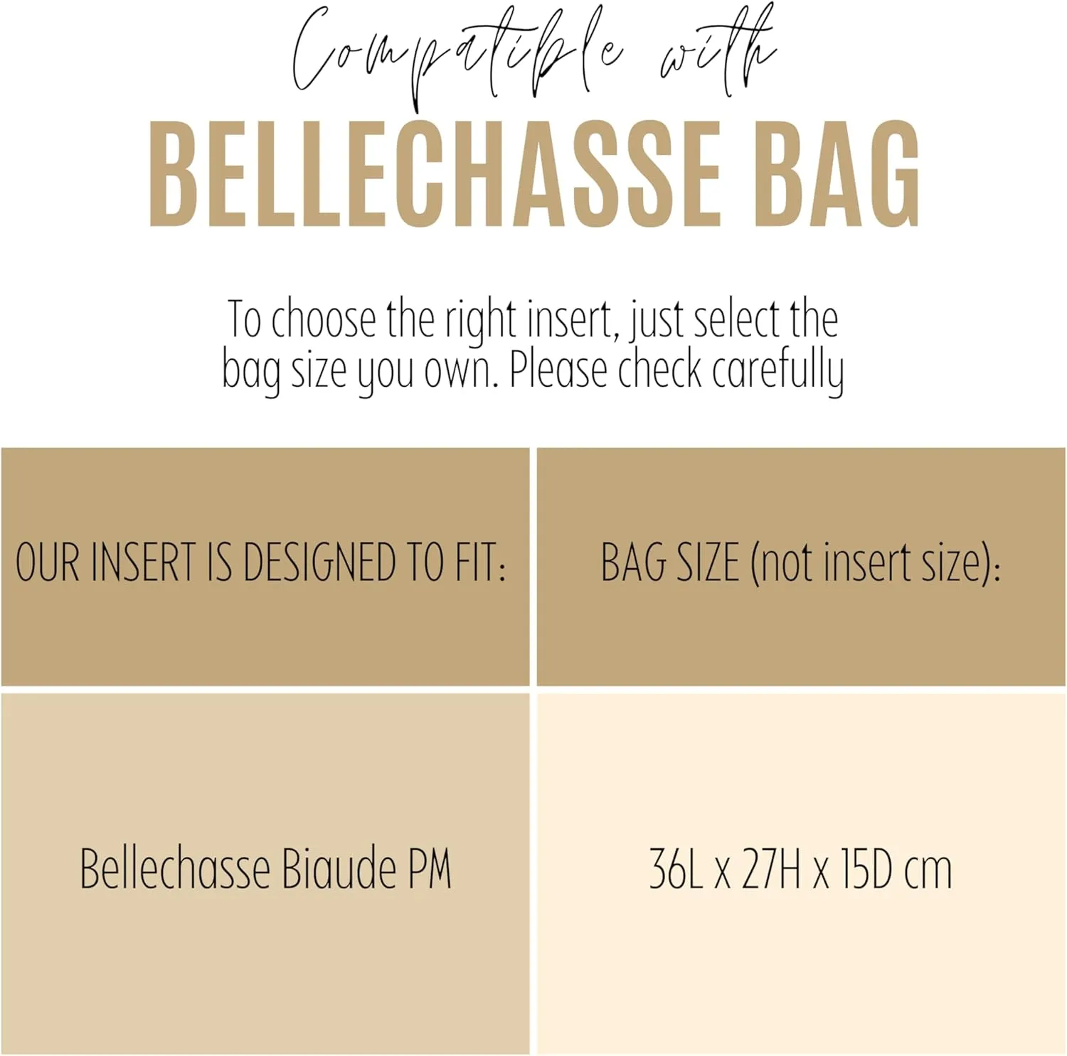 Premium Purse Organizer compatible with Bellechasse PM Bag Insert - Handmade 2mm Thick Felt Liner, Perfect fit for Tote PM/MM Bag (Black, For Bellechasse Biaude PM)