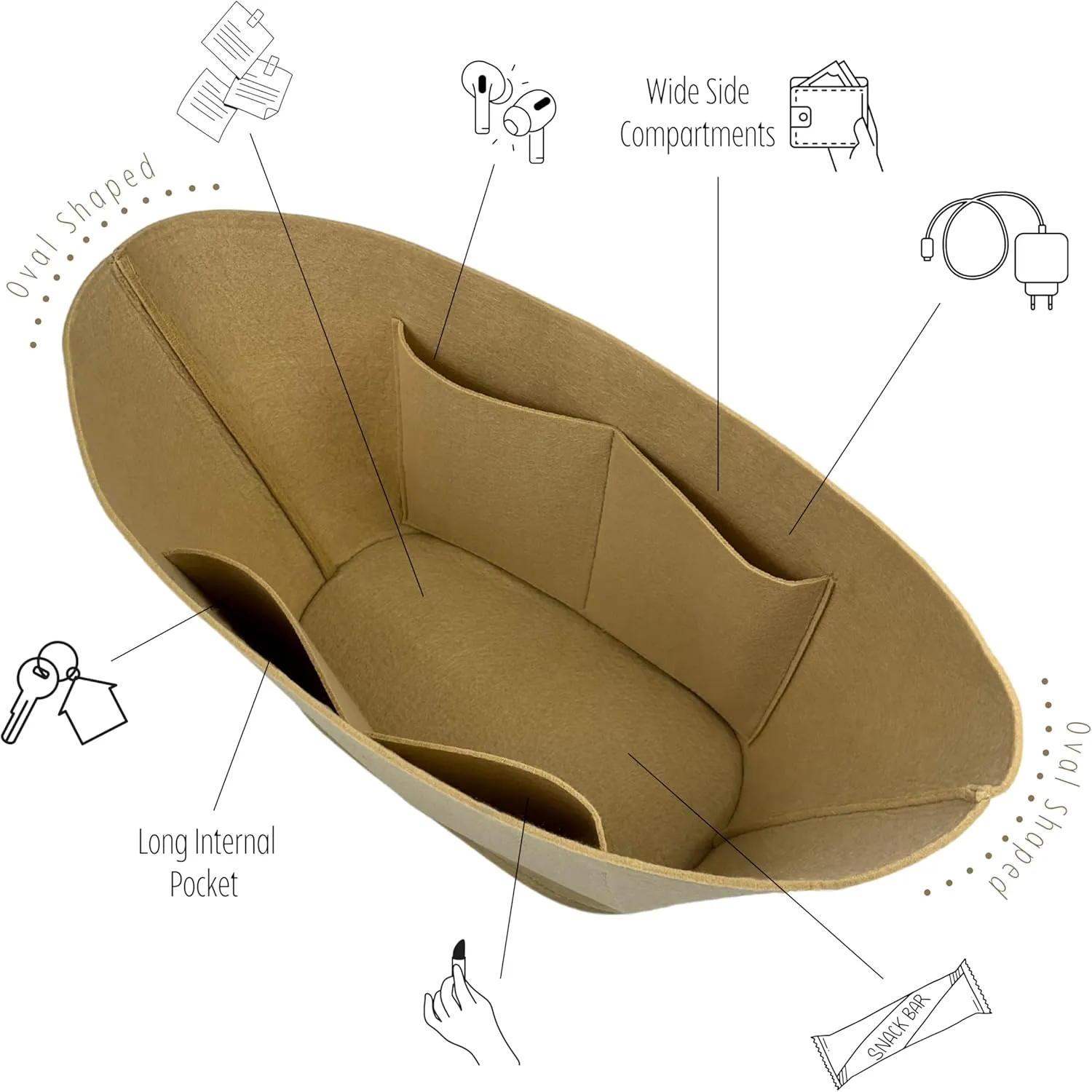 Premium Purse Organizer compatible with Celine Basket Bag Organizer Insert - Handmade Classic Panier in Palm Leaf, Perfect Fit Oval Shape (Bubblegum, For Medium Classic Panier)