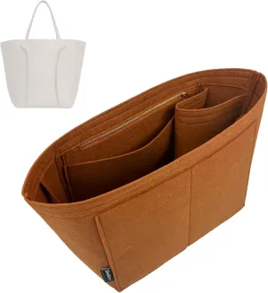 Premium Purse Organizer compatible with Celine Cabas Phantom Bag Insert - Handmade 2mm Felt Bag Organizer Oval Shaped (Black, For Medium Cabas Phantom)
