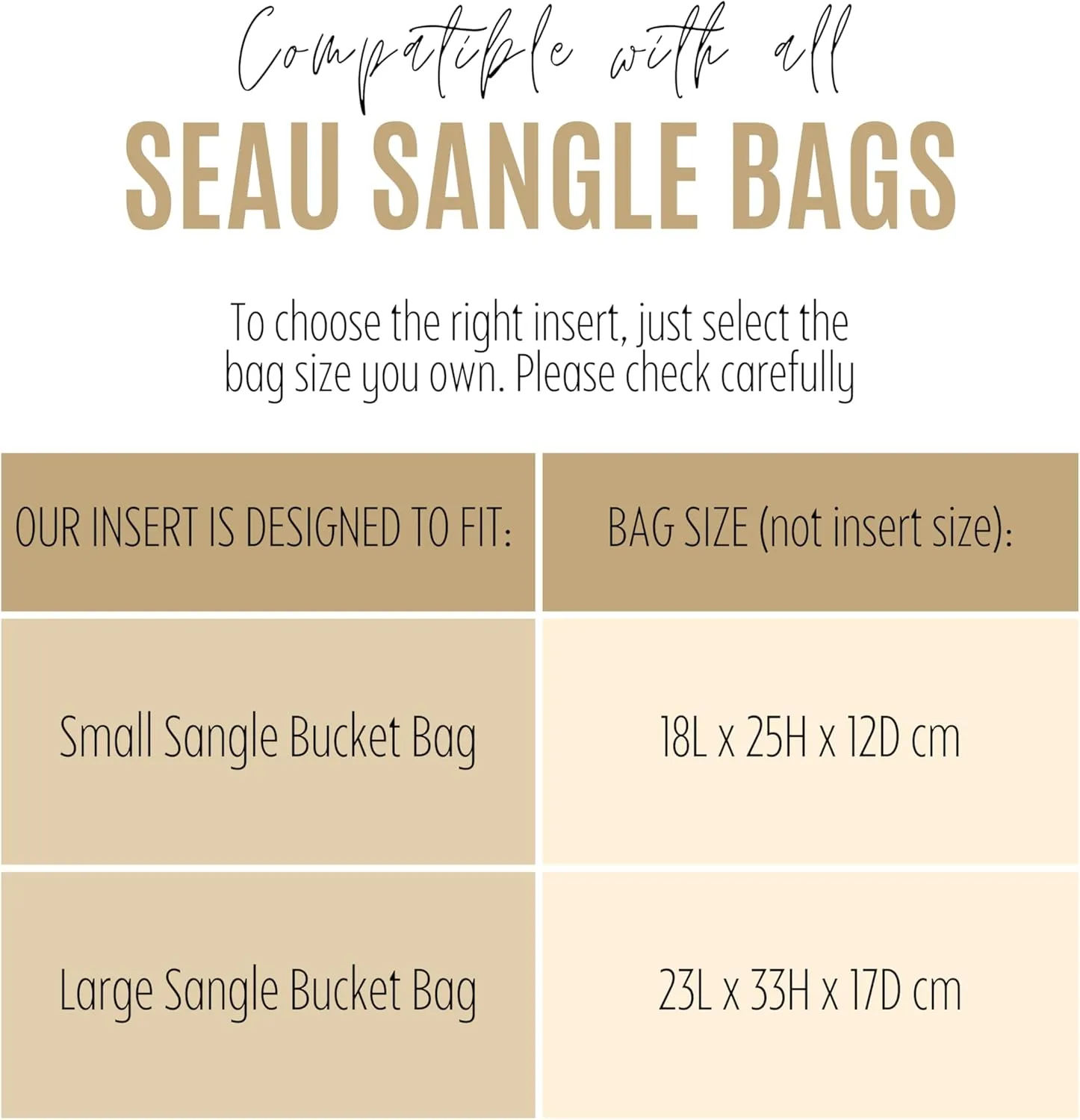 Premium Purse Organizer Compatible with Celine Seau Sangle Tote Organizer - Handmade 2mm Felt Purse Insert (Beige, for Large Sangle Bucket Bag)