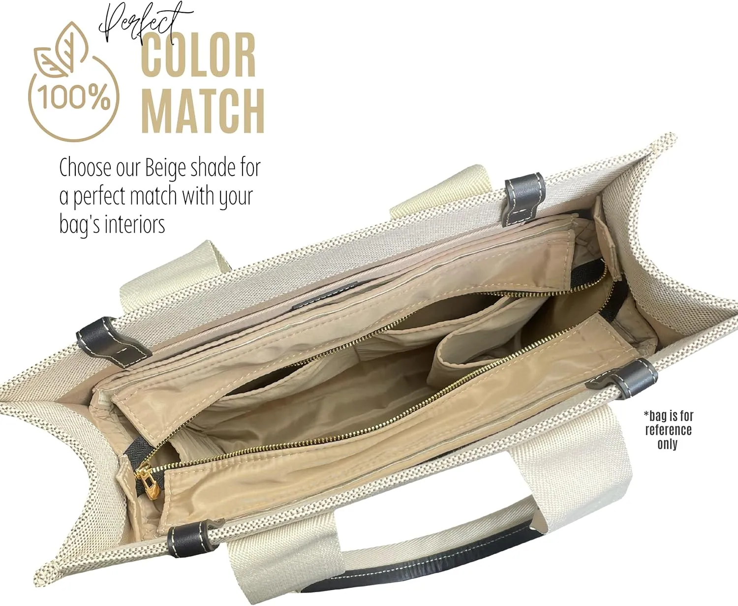 Premium Purse Organizer compatible with Chloe Woody Tote Insert, Handmade Waterproof Nylon Insert fits Small/Medium/Large Tote, Perfect Fit (Camel, For Medium Woody)