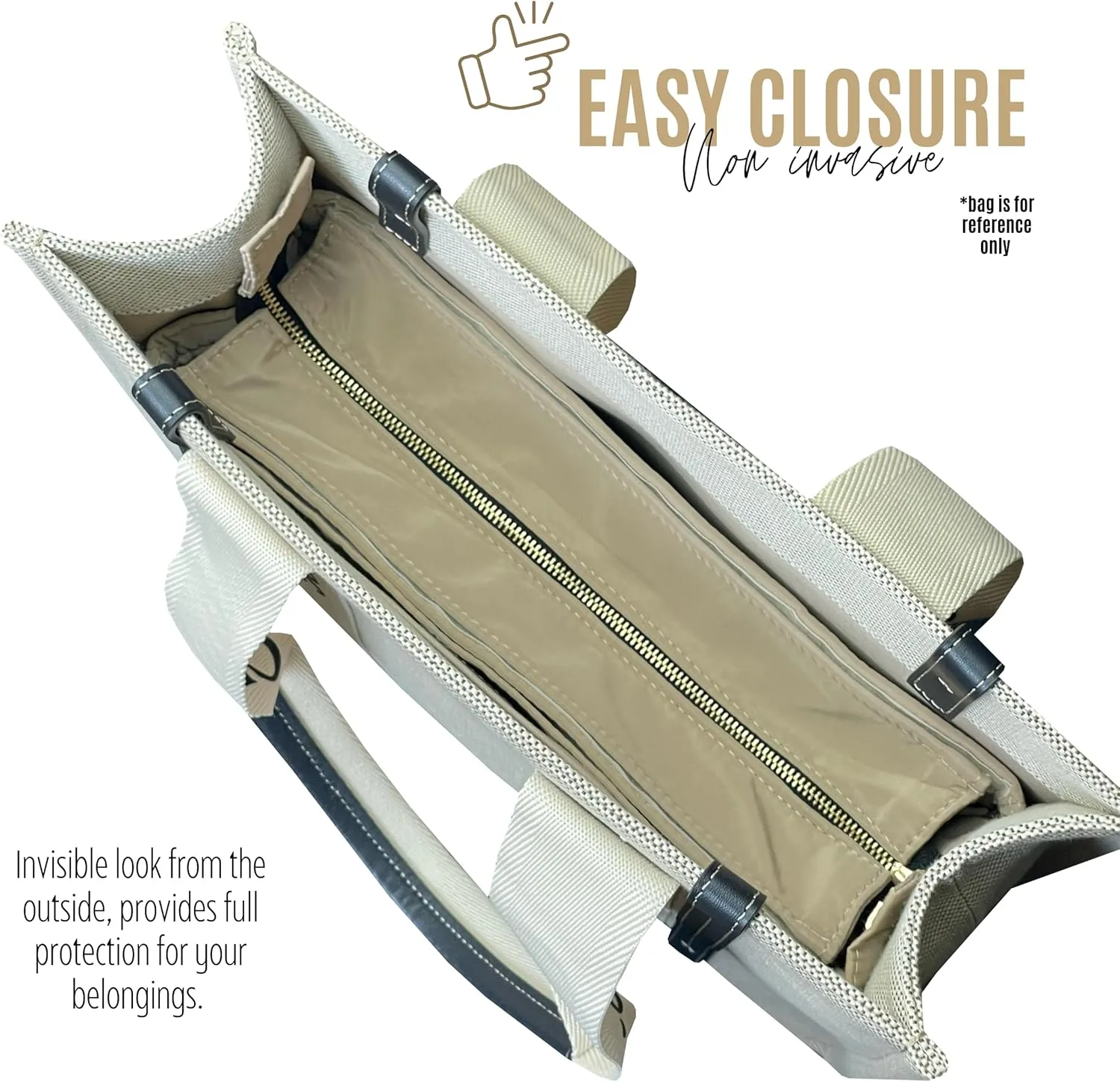 Premium Purse Organizer compatible with Chloe Woody Tote Insert, Handmade Waterproof Nylon Insert fits Small/Medium/Large Tote, Perfect Fit (Camel, For Medium Woody)