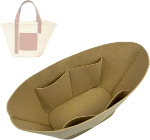 Premium Purse Organizer compatible with Loewe Basket Bag in Palm Leaf Organizer - Handmade Felt Oval Basket Bag Insert, Perfect Fit (Sienna, For Large Basket Bag in Palm Leaf)