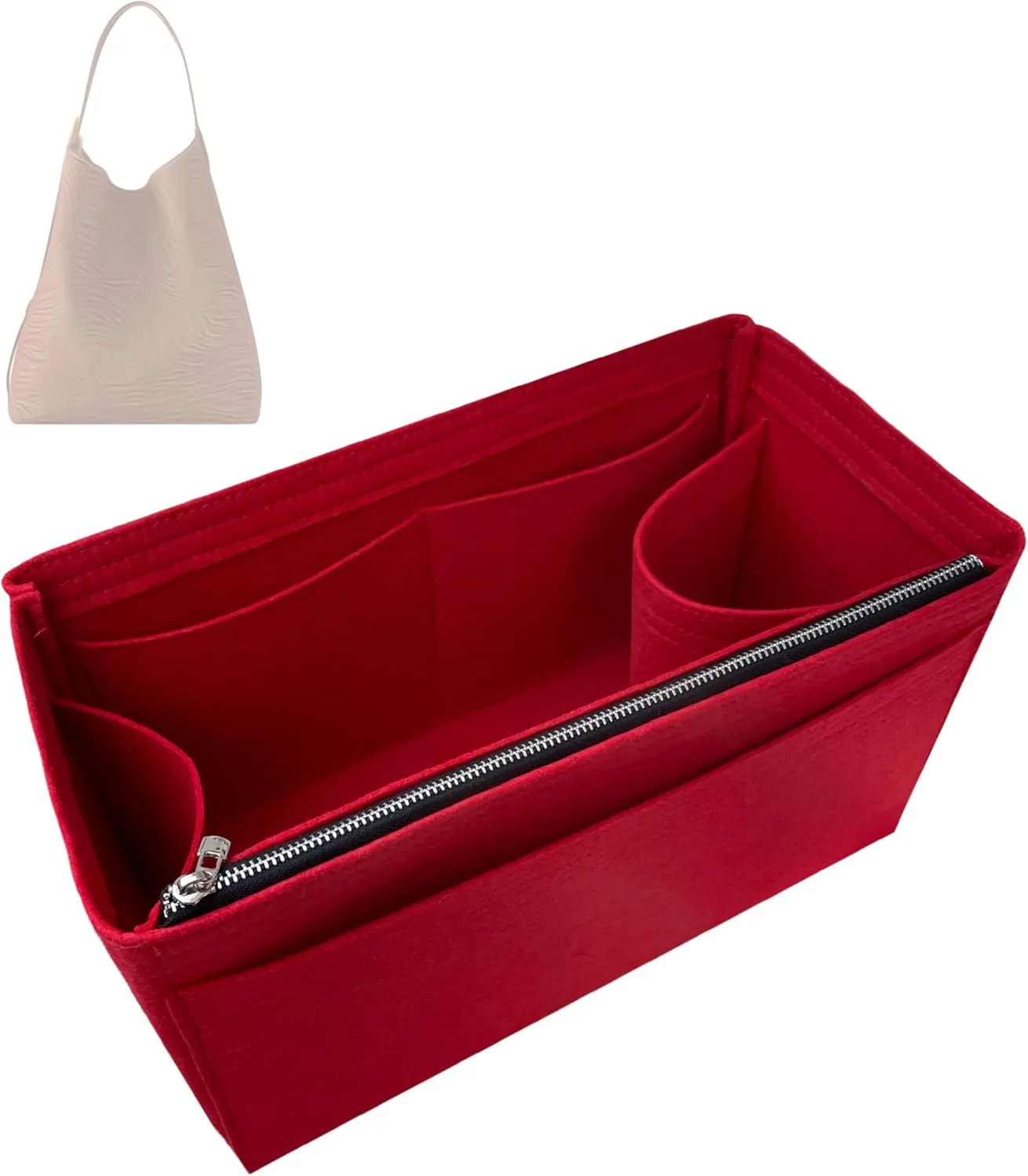 Premium Purse Organizer compatible with Lv Low Key Hobo MM Insert - Handmade Bag Organizer 2mm Thick, Perfect fit for PM/MM Cabas Tote (Hot Magenta, For Low Key Hobo MM)