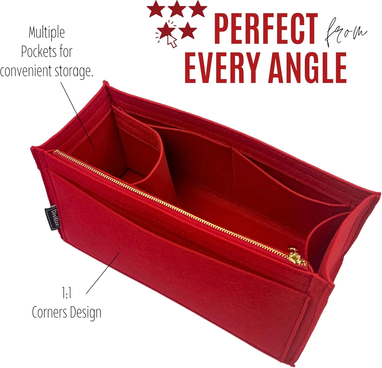Premium Purse Organizer compatible with Lv Onthego BB Bag Organizer Insert - Handmade Purse Liner, Perfect fit for On The Go Tote PM/MM/GM (Brown, For Onthego PM)