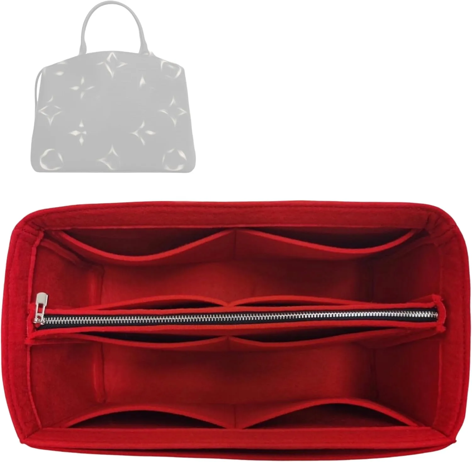 Premium Purse Organizer compatible with Lv Petit/Grand Palais Bag Organizer Insert - Handmade 2mm Felt Liner, Perfect Fit Double-Layered Base (Geyser Blue, For Petit Palais)