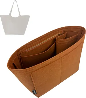 Premium Purse Organizer compatible with Row Three Park Tote Bag Insert - Handmade Oval Bag Organizer Perfect Fit for S/Three/XL Tote (Beige, For Three Park Tote)