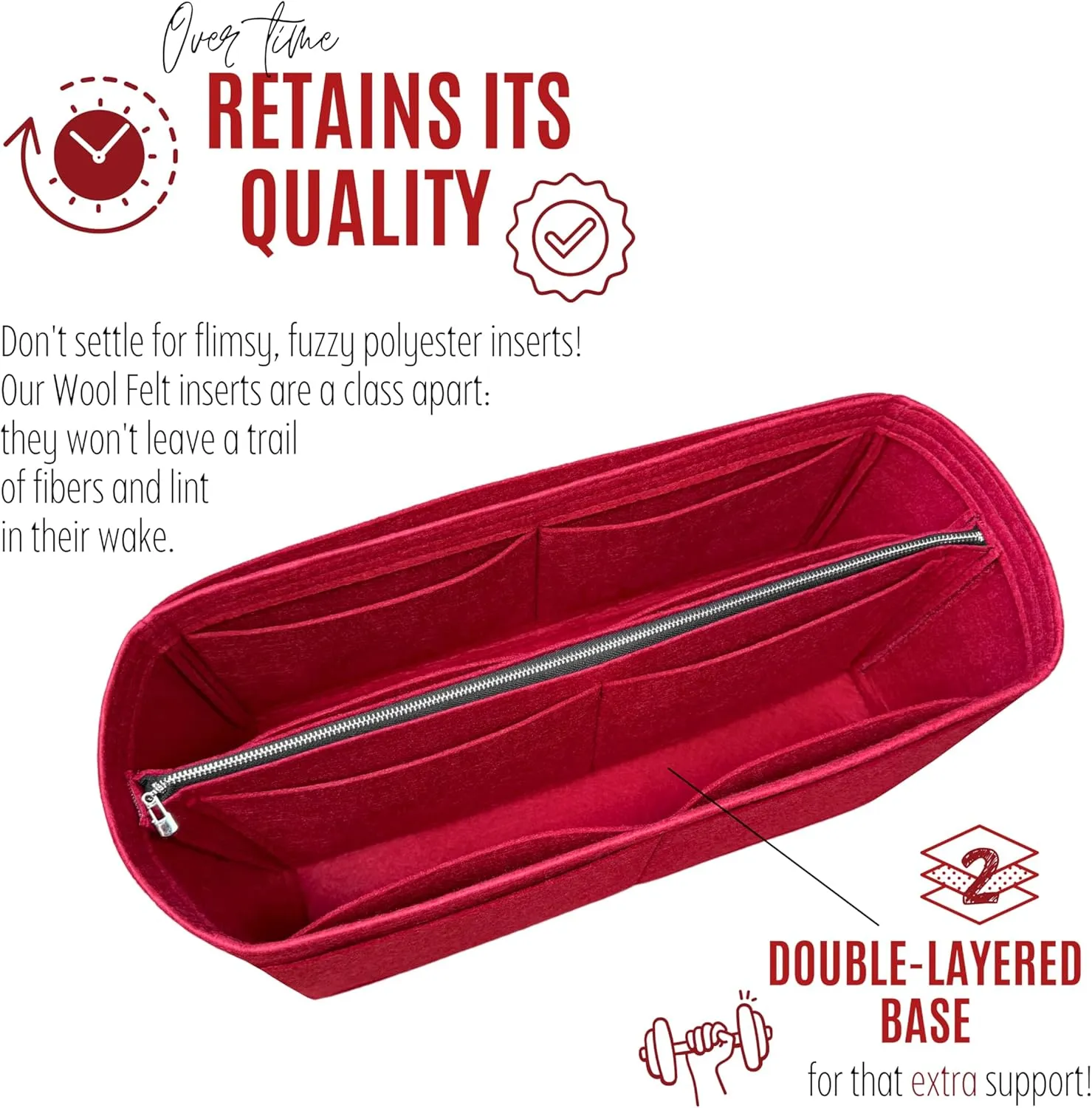 Premium Purse Organizer compatible with Saigon Tote Insert - Handmade Tapered Shape 2mm Thick Felt Liner, Perfect fit, Tote PM/MM Bag Organizer (Bubblegum, For Saigon Tote)
