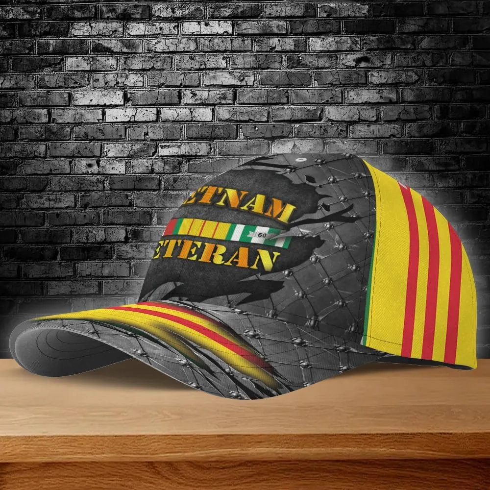 Premium Vietnam Veteran Hat, Veteran Hat for Men, Military Gift for Grandpa Dad Husband, Adjustable Strap Back