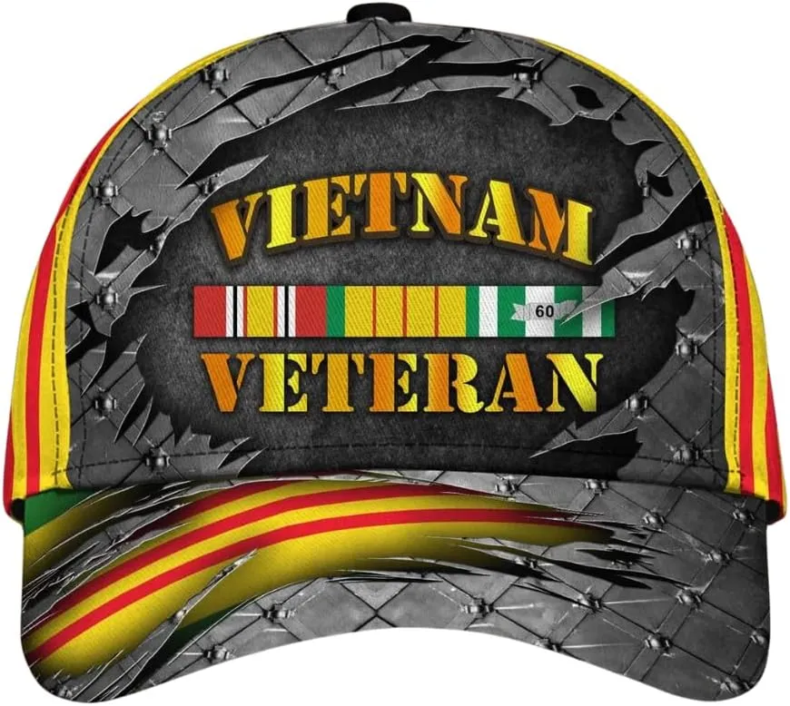 Premium Vietnam Veteran Hat, Veteran Hat for Men, Military Gift for Grandpa Dad Husband, Adjustable Strap Back