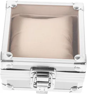 PRETYZOOM Watch Box Transparent Lid Fashion Packaging Watch Case Watch Organizer for Desk Single Watch Holder Watch Jewelry Organizer Watch Storage Case Silver Stainless Steel