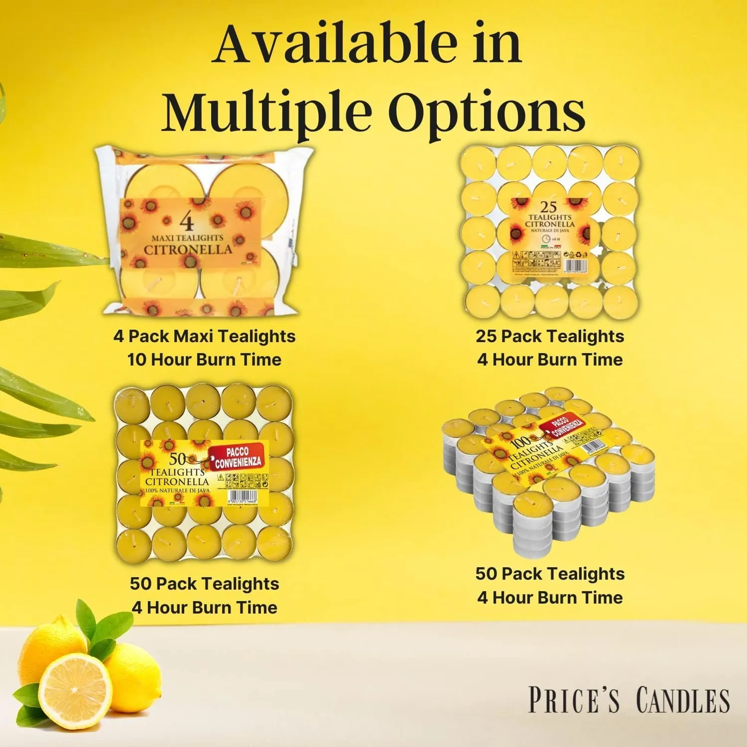 Price's Candles Citronella Tealights - 100 Pack