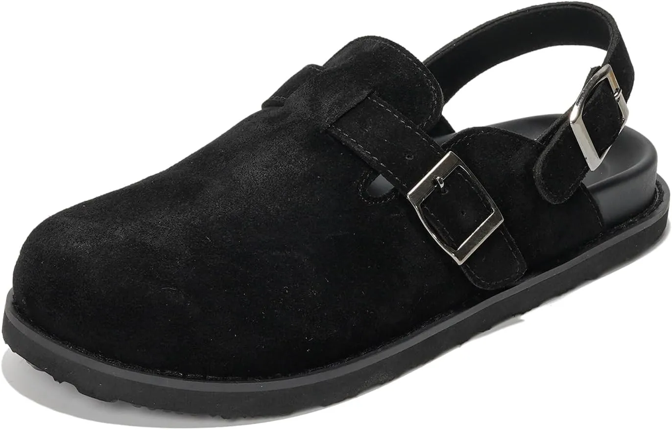 Project Cloud Women’s Boston Clogs for Women - Memory Foam - Clog Slippers for Women - Genuine Suede Footbed Slip-ons Women's Mules & Clogs Boston Sandals - Women Footwear (Cassey)