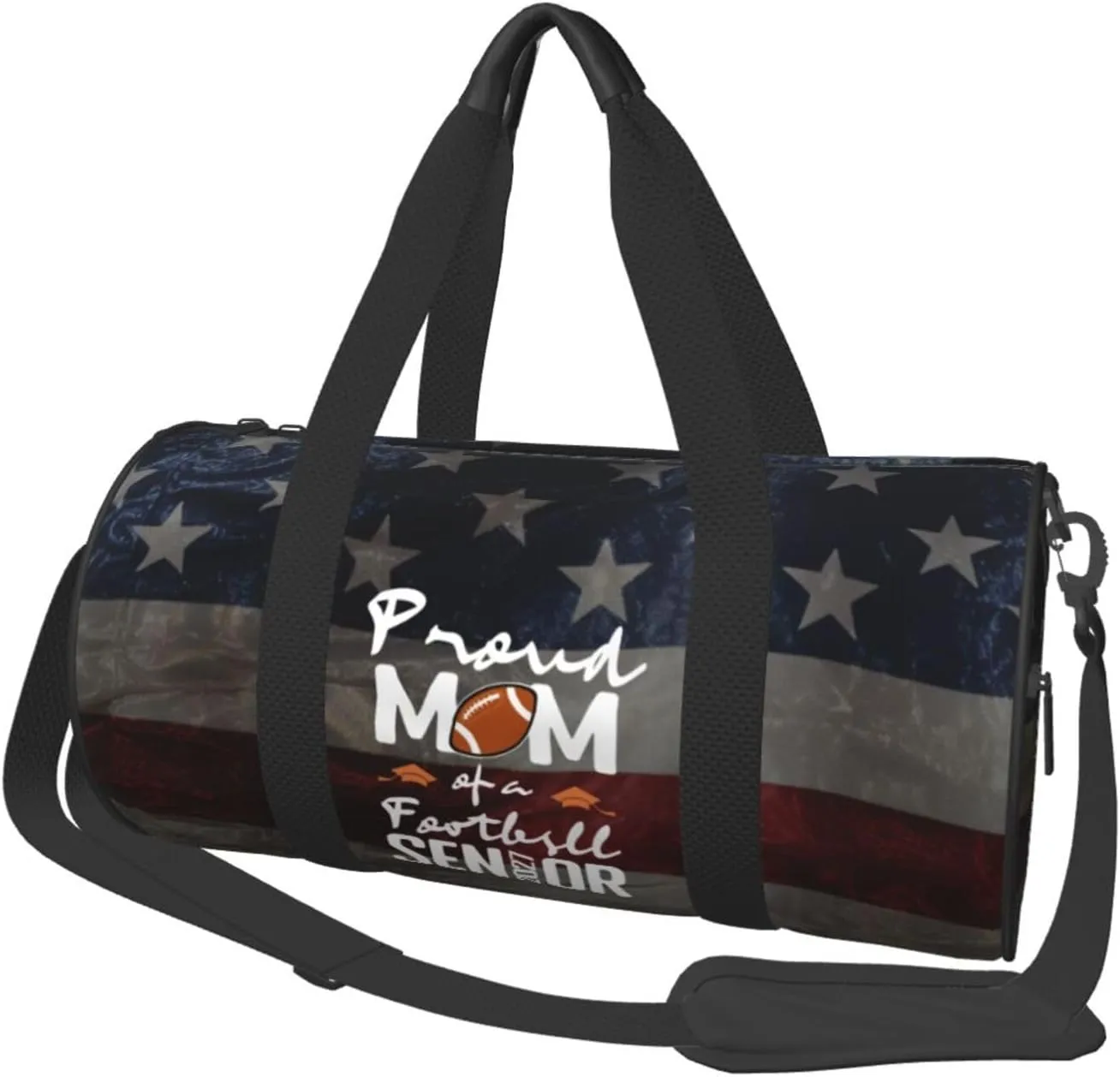 Proud Mom Of A Football Senior 2027 Duffel Bag Gym Bag Travel Sports Tote Large Foldable Beach Swim Yoga1