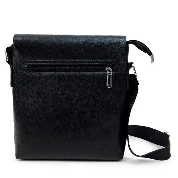 PU Leather Black Crossbody Messenger Bag