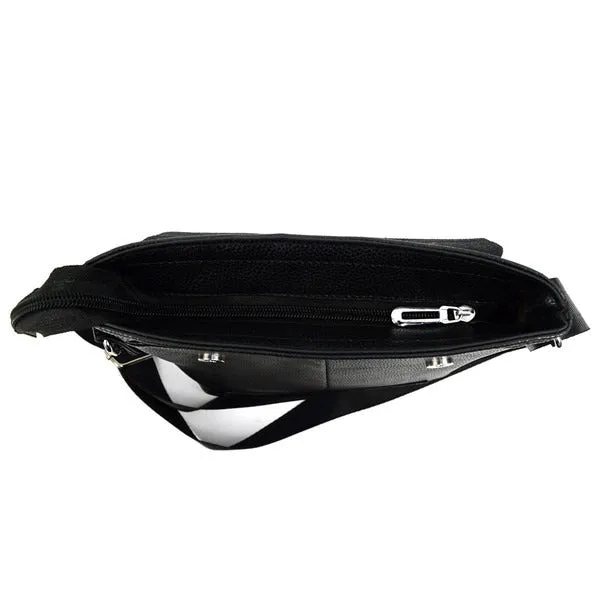 PU Leather Black Crossbody Messenger Bag
