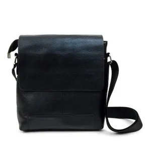 PU Leather Black Crossbody Messenger Bag