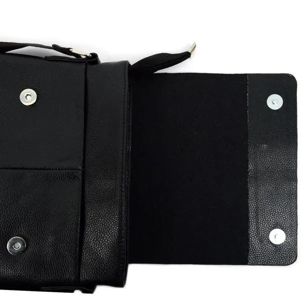PU Leather Black Crossbody Messenger Bag