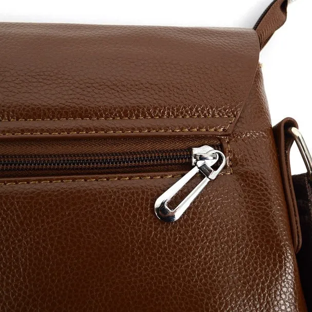 PU Leather Classic Crossbody Messenger Bag