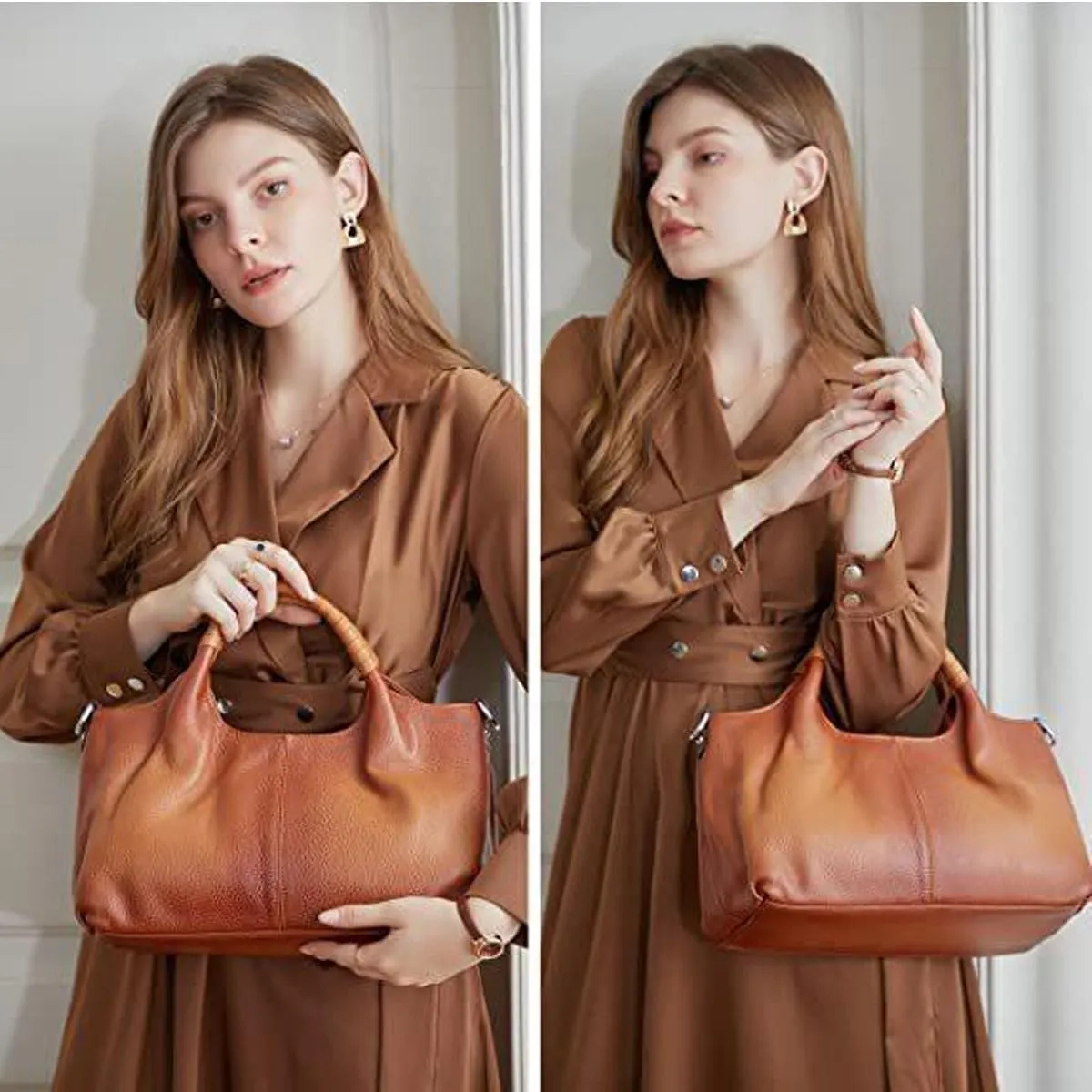 PU Leather Top Handle Purse Large Satchel Bag Designer Shoulder Bag Casual Tote Ladies Crossbody Bag for Women