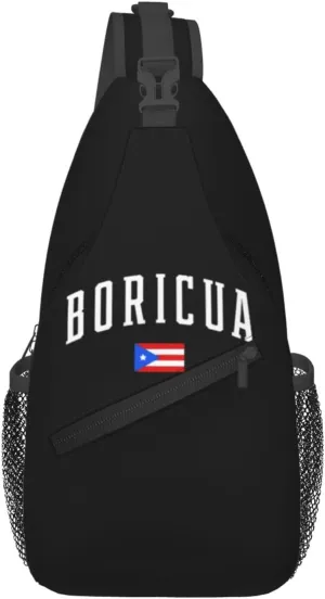 Puerto Rico Crossbody Bag Puerto Rico Flag Shoulder Bag Backpack Puerto Rican Sling Bag Chest Casual Daypack Bag