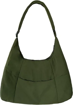 Puffer Crescent Shoulder Bag Women Nylon Light Weight Crossbody Purse Large Hobo Bag Puffy Tote Bag Handbag