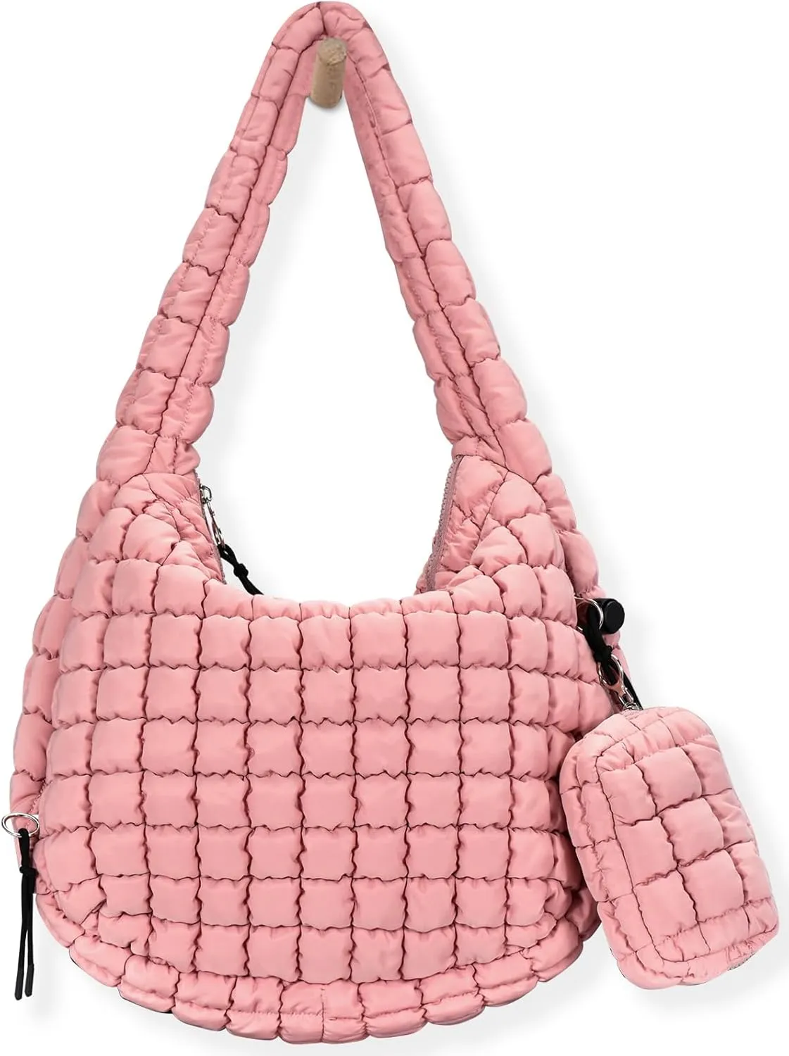 Puffer Tote Bag for Women Large Quilted Puffy Lightweight Carryall Crossbody Tote Bag for Women