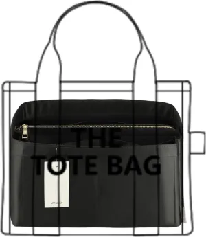 Purse Organizer Insert For Handbags, Purse Organizer With Zipper, Neverfull Organizer, Bag Organizer For Speedy Neverfull ONTHEGO Tote, Handbag and More (Silky Black, X-Large)