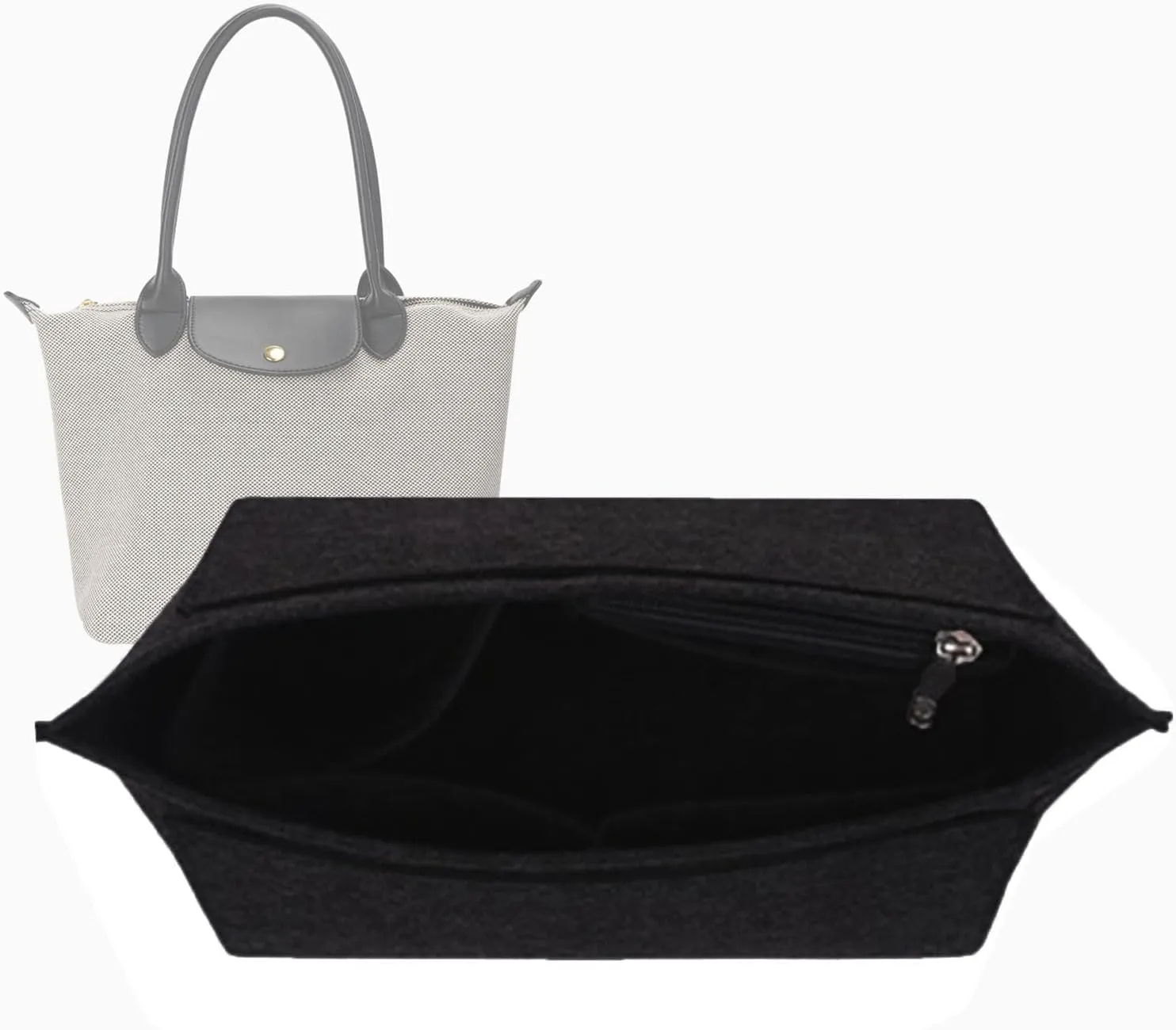 purse organizer insert for tote bag Longchamp Le Pliage tote bag purse inserts 1028black-M