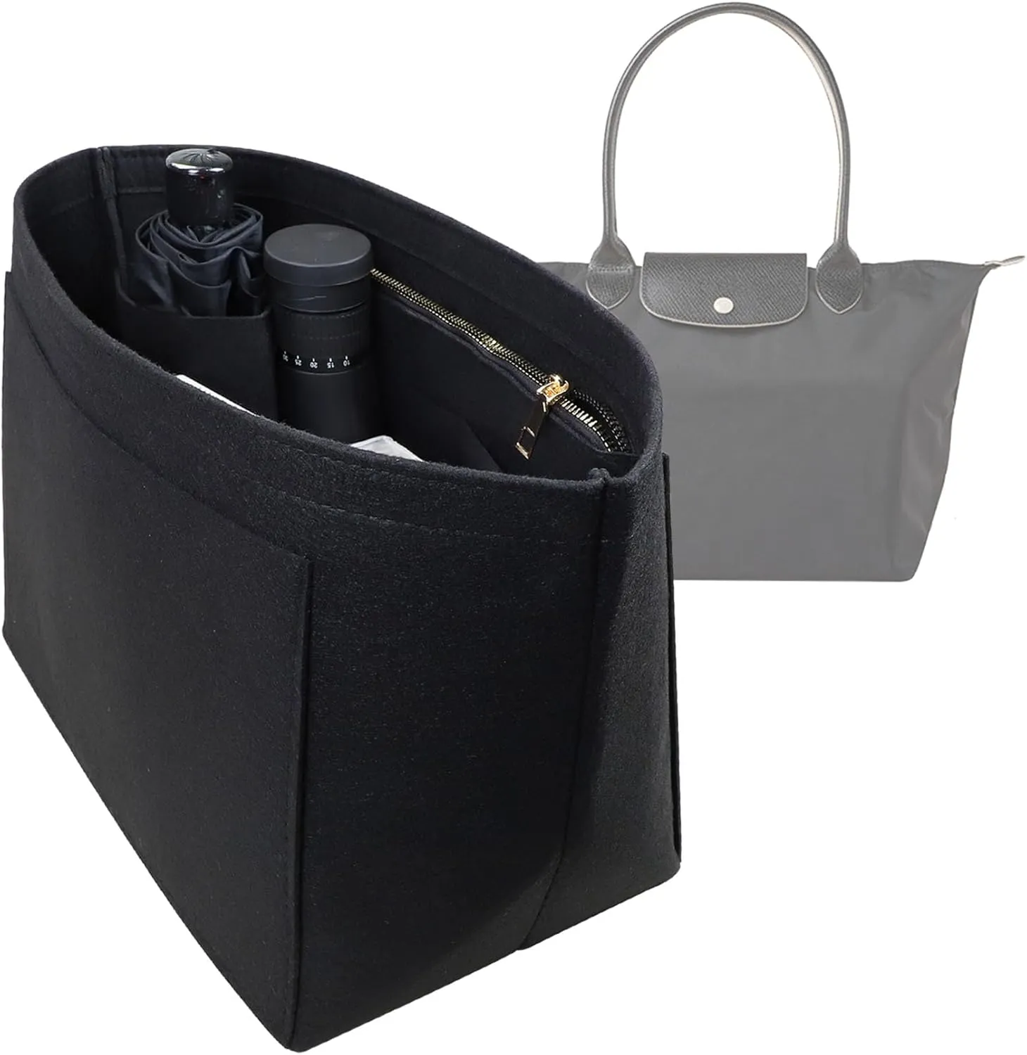 purse organizer insert for tote bag Longchamp Le Pliage tote bag purse inserts 1028black-M