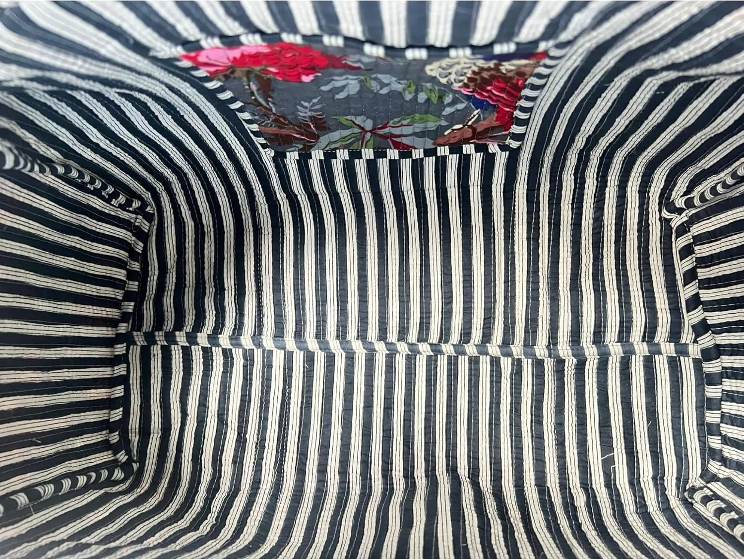 Quilted Cotton Travel Duffel Bag Weekender Short Trip Reinforced Stitching Gift for Her (Frosted Bloom)