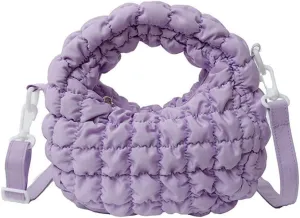 Quilted Puffer Tote Bag for Women Mini Purse Puff Bag Puffy Nylon Crossbody Bags Lightweight Carryall Bag Puffy Purses