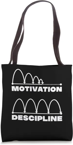 "MOTIVATION / DISCIPLINE" MINIMALIST MINDSET DESIGN Tote Bag