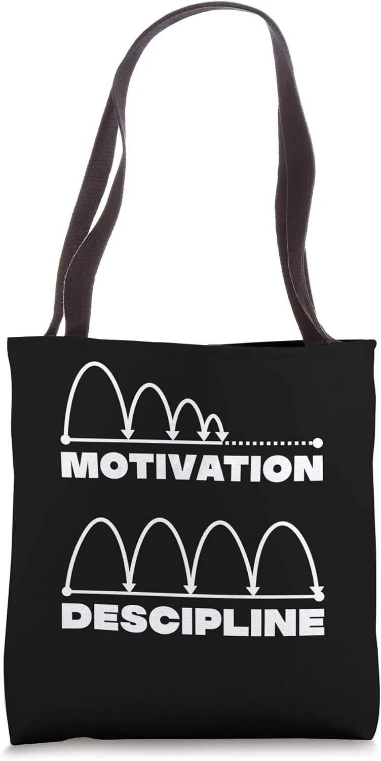 "MOTIVATION / DISCIPLINE" MINIMALIST MINDSET DESIGN Tote Bag