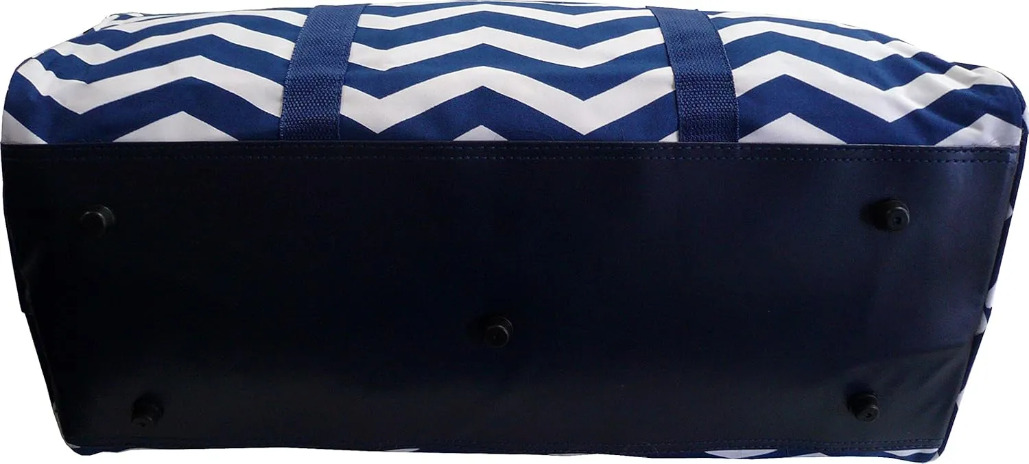 "TOP PACK" 22" Women Fashion Print Duffel Bag (Chevron-Navy)