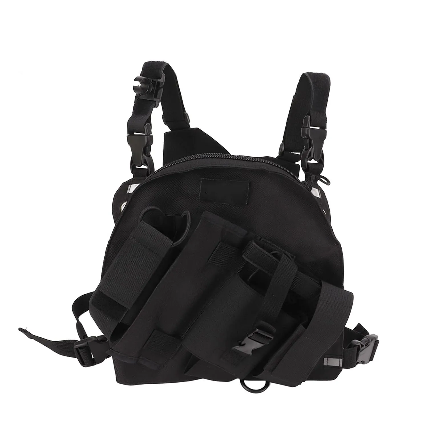 Radio Chest Harness, Large Store Space Oxford Cloth Adjustable Chest Bag Universal for 2 Way Radio Walkie Talkie 2 Colors(Black)