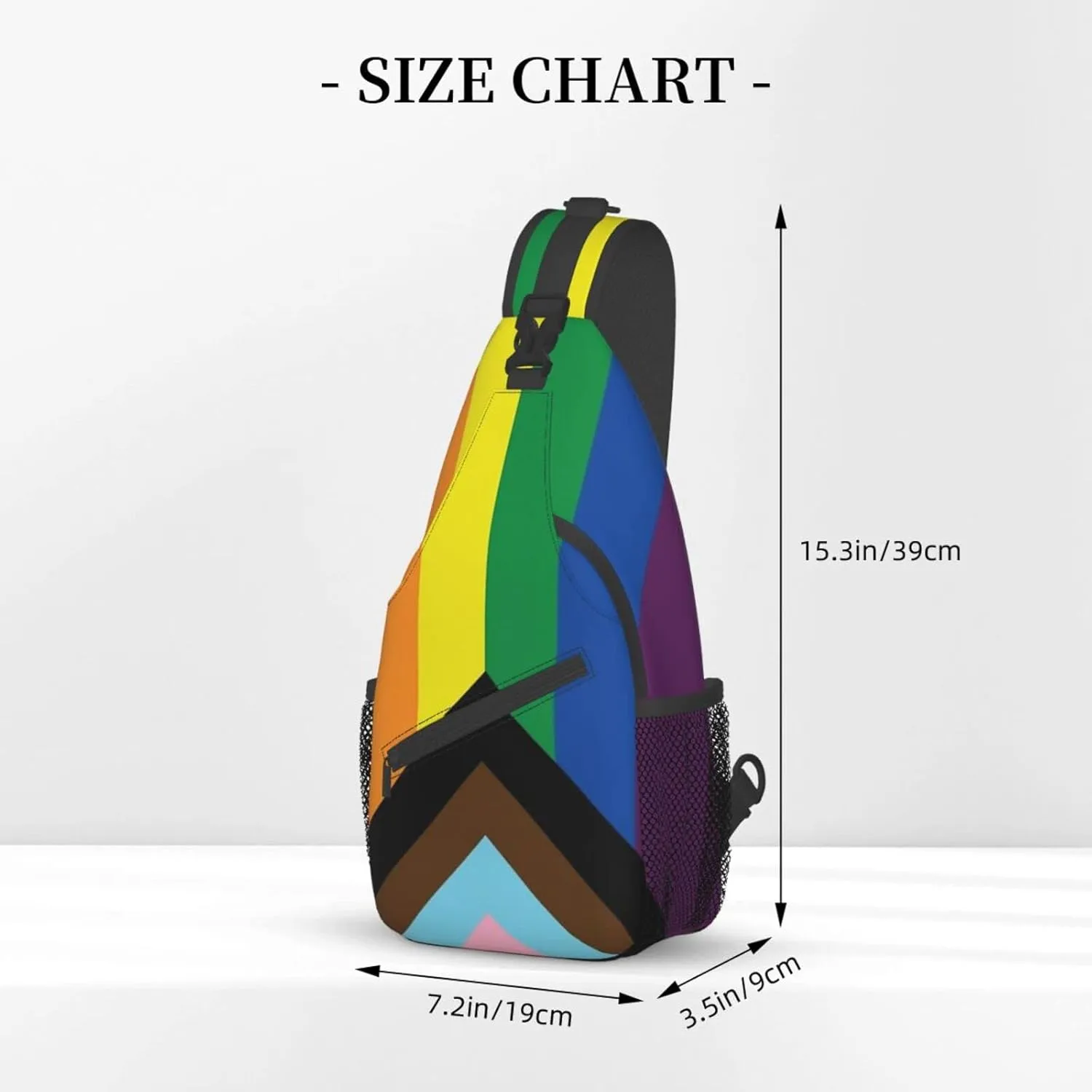 Rainbow LGBT Pride Sling Backpack, Multipurpose Lgbt Crossbody Shoulder Bag Travel Hiking Daypack for Men Women