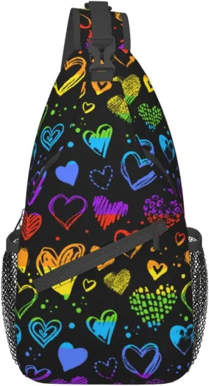 Rainbow LGBT Pride Sling Backpack, Multipurpose Lgbt Crossbody Shoulder Bag Travel Hiking Daypack for Men Women