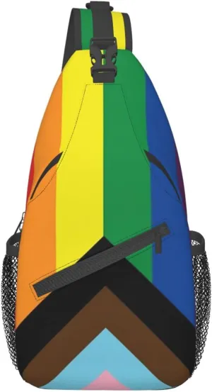 Rainbow LGBT Pride Sling Backpack, Multipurpose Lgbt Crossbody Shoulder Bag Travel Hiking Daypack for Men Women
