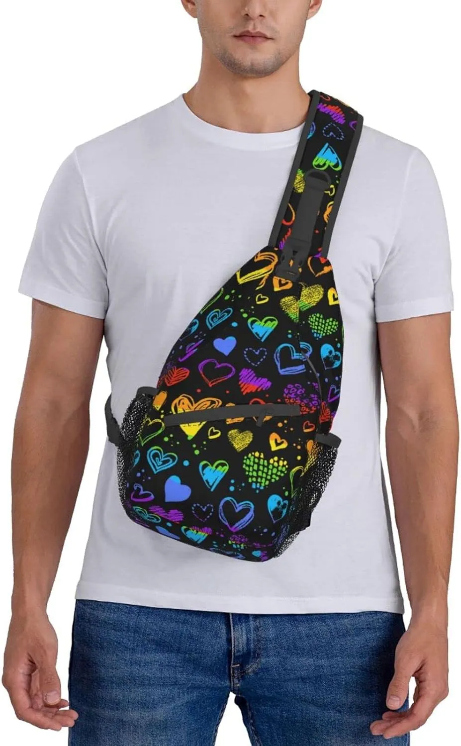 Rainbow LGBT Pride Sling Backpack, Multipurpose Lgbt Crossbody Shoulder Bag Travel Hiking Daypack for Men Women