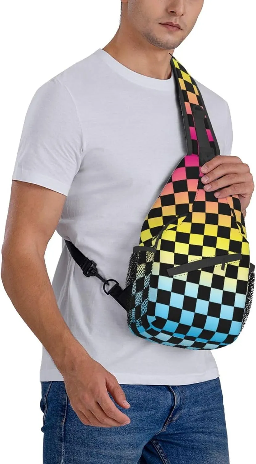 Rainbow LGBT Pride Sling Bag LGBT Crossbody Sling Backpack Multipurpose LGBT Chest Bag for Women Cycling