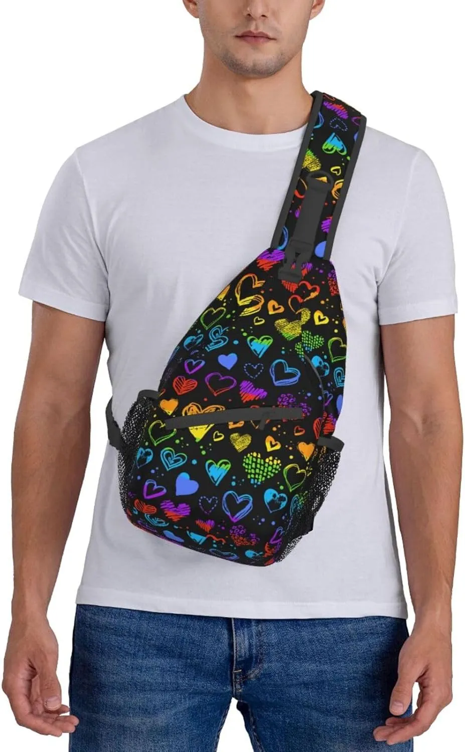 Rainbow LGBT Pride Sling Bag LGBT Crossbody Sling Backpack Multipurpose LGBT Chest Bag for Women Cycling